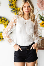 Load image into Gallery viewer, Double Take Textured Applique Long Sleeve Blouse