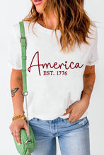 Load image into Gallery viewer, Letter Graphic Round Neck Short Sleeve T-Shirt