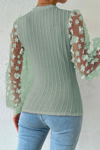 Load image into Gallery viewer, Double Take Textured Applique Long Sleeve Blouse