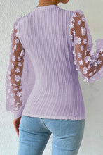 Load image into Gallery viewer, Double Take Textured Applique Long Sleeve Blouse