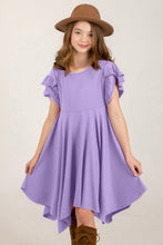 Load image into Gallery viewer, Round Neck Petal Sleeve Dress