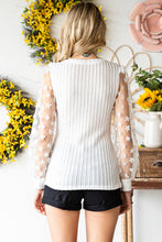 Load image into Gallery viewer, Double Take Textured Applique Long Sleeve Blouse