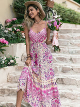 Load image into Gallery viewer, Tassel Printed V-Neck Maxi Dress