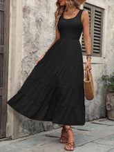 Load image into Gallery viewer, Smocked Scoop Neck Sleeveless Tank Dress