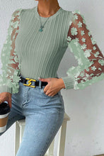 Load image into Gallery viewer, Double Take Textured Applique Long Sleeve Blouse