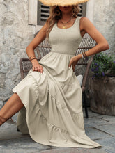 Load image into Gallery viewer, Smocked Scoop Neck Sleeveless Tank Dress