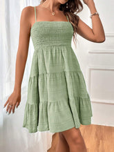 Load image into Gallery viewer, Smocked Tiered Sleeveless Mini Dress