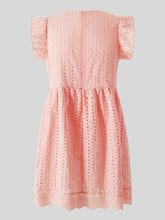 Load image into Gallery viewer, Ruffled Eyelet Cap Sleeve Mini Dress