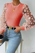 Load image into Gallery viewer, Double Take Textured Applique Long Sleeve Blouse