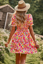 Load image into Gallery viewer, Smocked Sweetheart Neck Flounce Sleeve Mini Dress