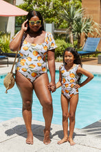 Load image into Gallery viewer, Marina West Swim Salty Air Puff Sleeve One-Piece in Citrus Orange