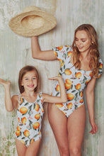 Load image into Gallery viewer, Marina West Swim Salty Air Puff Sleeve One-Piece in Citrus Orange