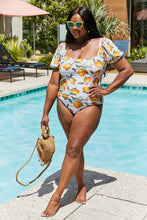 Load image into Gallery viewer, Marina West Swim Salty Air Puff Sleeve One-Piece in Citrus Orange