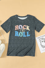 Load image into Gallery viewer, ROCK & ROLL Graphic Round Neck Short Sleeve Tee