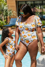 Load image into Gallery viewer, Marina West Swim Salty Air Puff Sleeve One-Piece in Citrus Orange