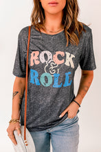 Load image into Gallery viewer, ROCK & ROLL Graphic Round Neck Short Sleeve Tee