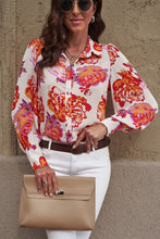 Load image into Gallery viewer, Printed Bishop Sleeve Collared Shirt