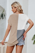 Load image into Gallery viewer, Color Block V-Neck Knit Top