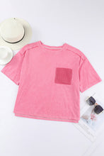 Load image into Gallery viewer, Round Neck Dropped Shoulder Top with Pocket