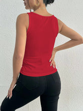 Load image into Gallery viewer, Lace Detail Square Neck Wide Strap Tank

