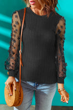 Load image into Gallery viewer, Double Take Textured Applique Long Sleeve Blouse
