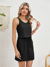 Load image into Gallery viewer, Eyelet Scoop Neck Sleeveless Dress
