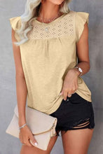 Load image into Gallery viewer, Ruffled Round Neck Cap Sleeve T-Shirt
