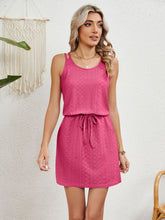 Load image into Gallery viewer, Eyelet Scoop Neck Sleeveless Dress
