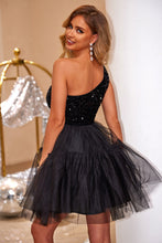 Load image into Gallery viewer, Sequin One-Shoulder Mini Dress
