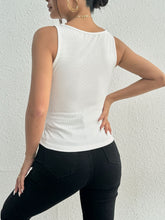 Load image into Gallery viewer, Lace Detail Square Neck Wide Strap Tank
