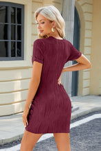 Load image into Gallery viewer, Tied Round Neck Short Sleeve Mini Dress
