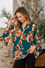 Load image into Gallery viewer, Sew In Love Full Size Wrinkle Free Floral Flounce Sleeve Top
