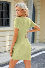 Load image into Gallery viewer, Tied Round Neck Short Sleeve Mini Dress
