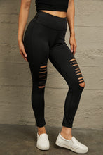 Load image into Gallery viewer, Double Take Wide Waistband Distressed Slim Fit Leggings
