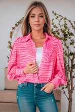 Load image into Gallery viewer, Printed Bishop Sleeve Collared Shirt
