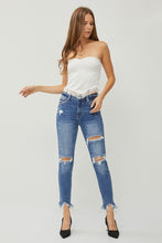 Load image into Gallery viewer, RISEN Distressed Frayed Hem Slim Jeans
