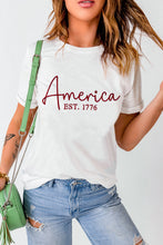Load image into Gallery viewer, Letter Graphic Round Neck Short Sleeve T-Shirt
