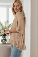 Load image into Gallery viewer, Ruffled V-Neck Half Sleeve Blouse
