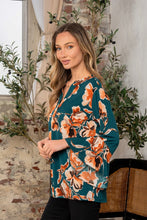 Load image into Gallery viewer, Sew In Love Full Size Wrinkle Free Floral Flounce Sleeve Top
