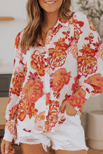 Load image into Gallery viewer, Printed Bishop Sleeve Collared Shirt
