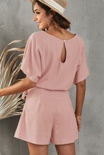 Load image into Gallery viewer, Tie Belt Short Sleeve Romper
