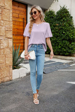 Load image into Gallery viewer, Pleated Flutter Sleeve Round Neck Blouse
