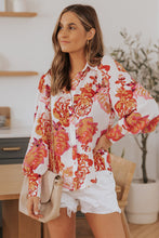 Load image into Gallery viewer, Printed Bishop Sleeve Collared Shirt
